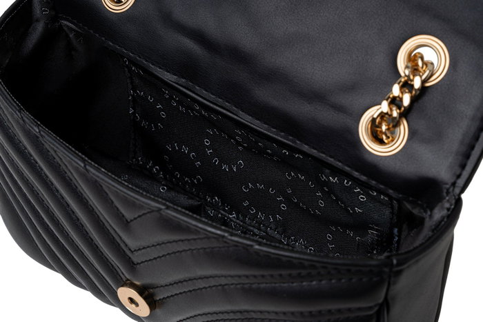 Vince Camuto Bolso Bandolera Negro Piel de Polivinilo con Dos Bolsillos Interiores Lucca